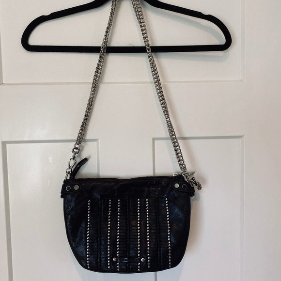 Rebecca Minkoff Studded Leather Shoulder Handbag - Picture 1 of 11